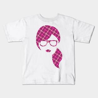 Plaid Head Silhouette Kids T-Shirt